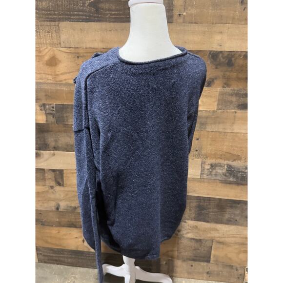 WhalerKnits- Navy Blue- Pull-over V Neck Sweater - Size XL - Picture 3 of 8